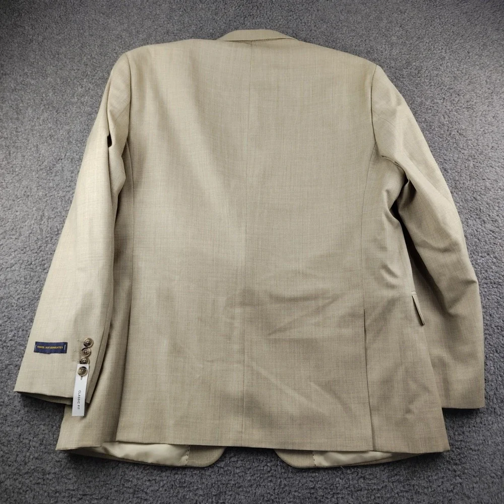 Stafford Travel Suit Separates Tan Blazer Classic Fit 46 Reg Wool Blend NWT